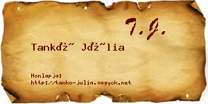 Tankó Júlia névjegykártya
